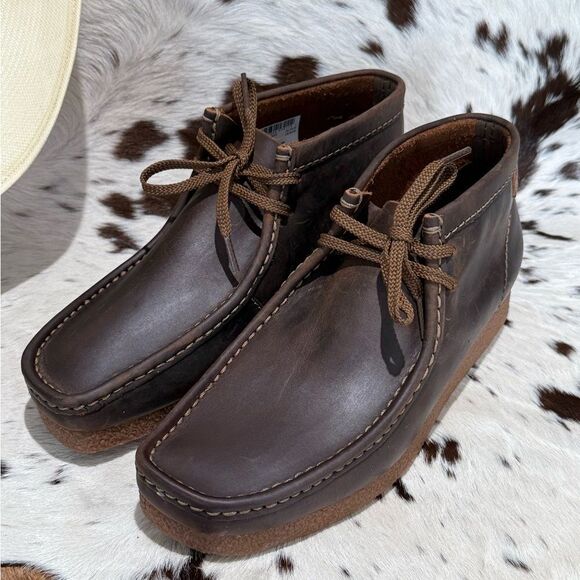 Clarks Shacre 59436 Men's Brown Leather Casual Ankle Chukka Boots B70 - Picture 3 of 13